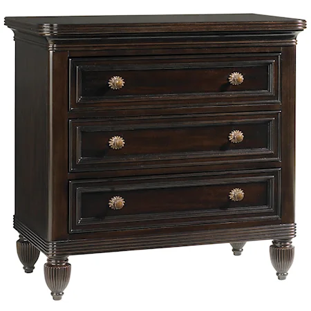 Three-Drawer Orchid Nightstand